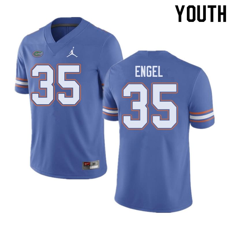 NCAA Florida Gators Kyle Engel Youth #35 Jordan Brand Blue Stitched Authentic College Football Jersey CVB3064AH